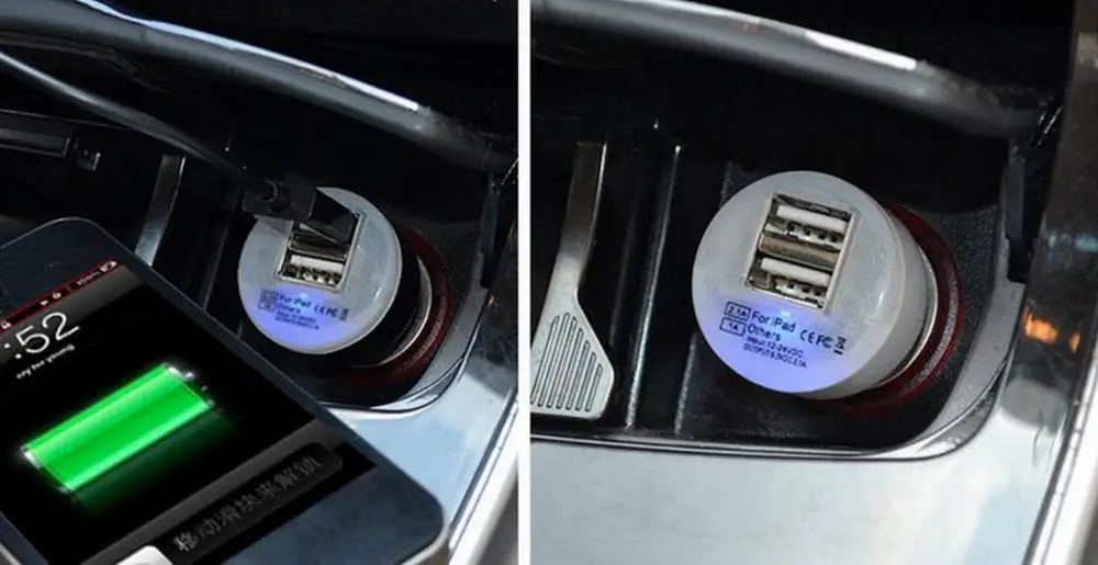 Автомобильное зарядное устройство Мини двойной 2 порт USB питание цвета телефон
