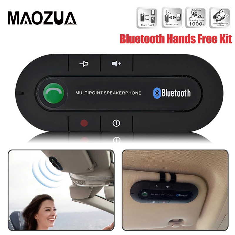 

Slim Magnetic Hands Free Bluetooth Car Kit Handsfree Car Speakerphone MP3 Player Bluetooth for Phone Visor Clip BT850