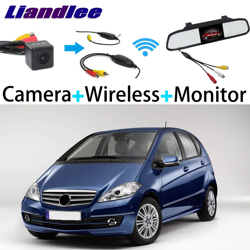 Liandlee 3in1 Wireless Receiver Mirror Monitor Special Rear View Camera Backup Parking System For Mercedes Benz A Class MB W169 (4)