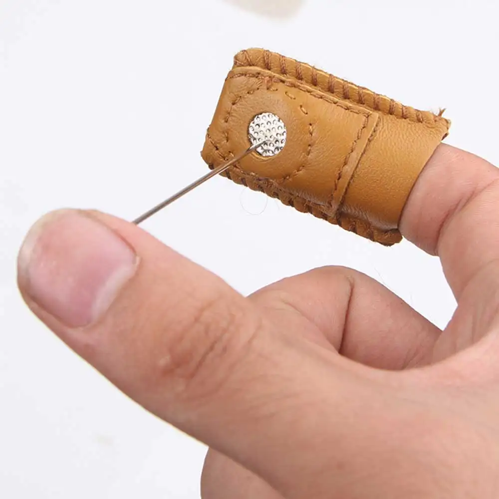 Протектор для большого пальца кожа валяния игла работает инструмент кожа ремесло защита Нескользящая наперсток с металлическим наконечником