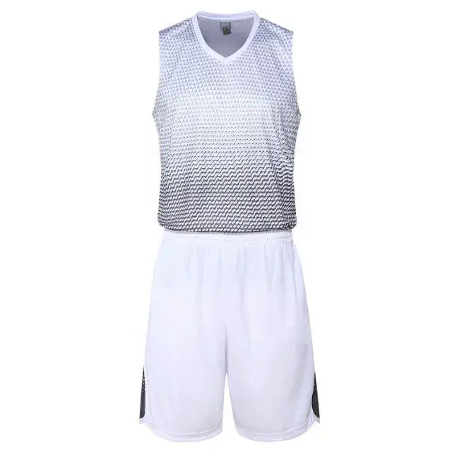 Новинка года баскетбольные трикотажные изделия комплекты униформы спортивная одежда дышащий баскетбольный спортивный костюм для молодежи шорты рукоделие принт - Цвет: white