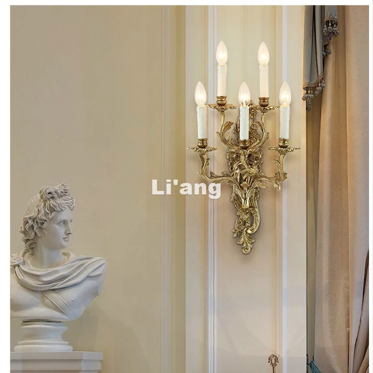 Free Shipping European-Style Wall Lamp Solid Brass E14 LED Construction Decorative Light Stair Light Balcony Wall Light Lamparas plug in wall sconce