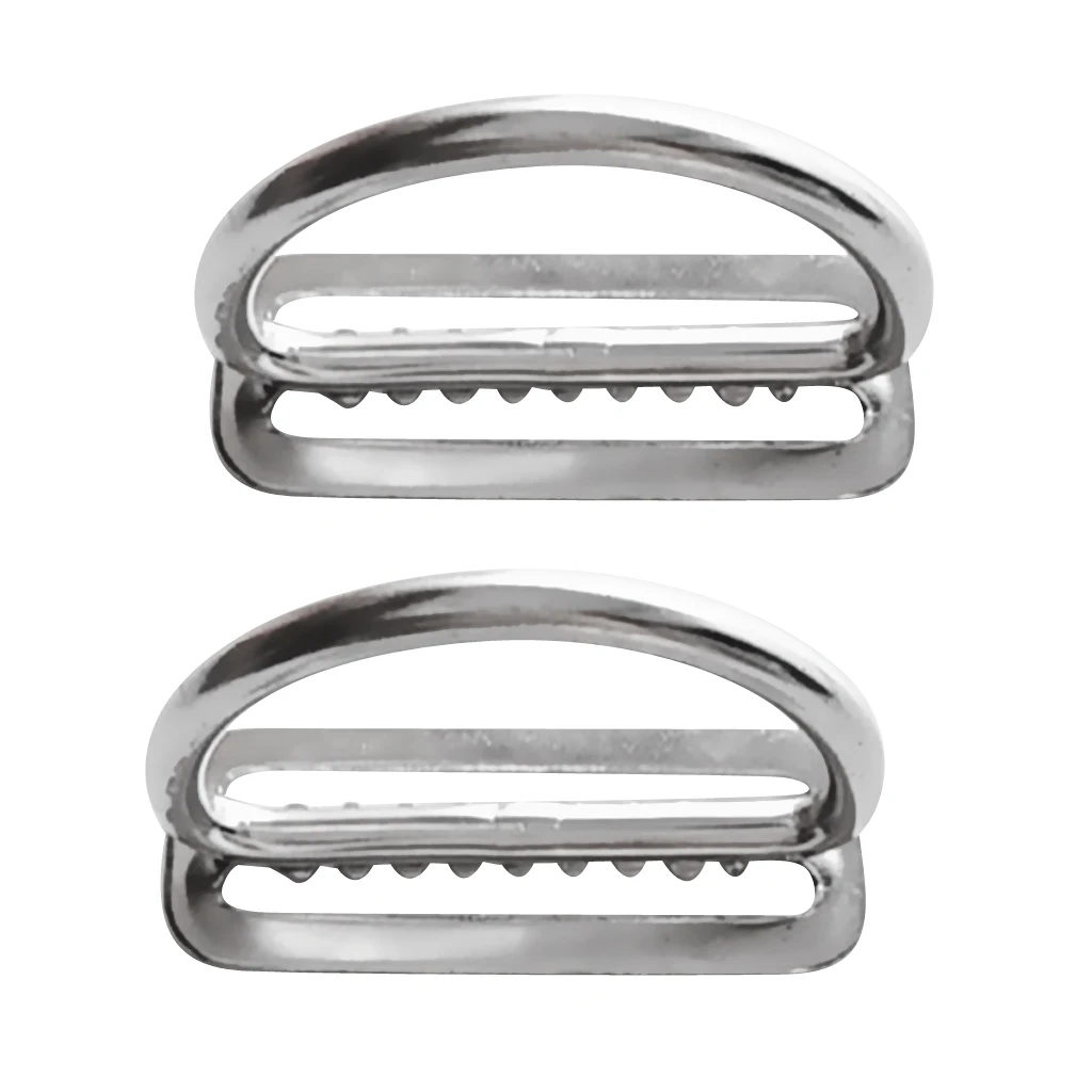2 Pack Scuba Diving 316 Stainless Steel Weight Belt Keeper with D Ring For 2' Webbing Accessories for Outdoor Activities