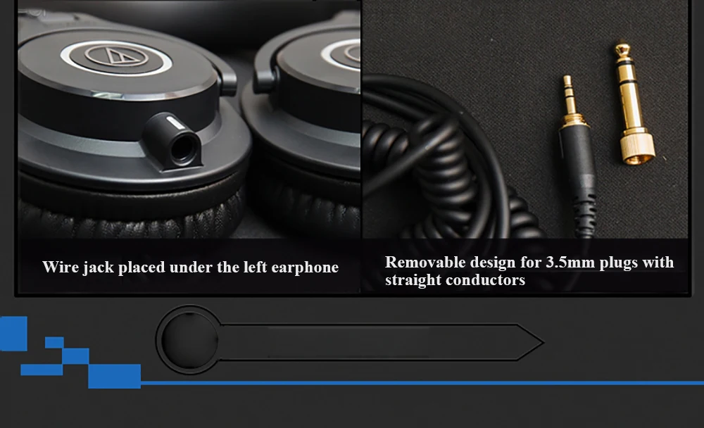Оригинальные наушники Audio-Technica ATH-M40x, профессиональные мониторные наушники, Накладные наушники, складные наушники HiFi с съемными кабелями
