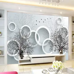 Индивидуальные Настенные обои большой 3D абстракция пейзаж со сном круг за диван тв как фон в гостиной, спальни