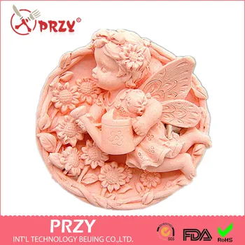 

Soap Molds Polymer Clay/cold Porcelain Silica Gel Clay/plaster Mold- Fairy Girl Angel Watering Sunflower Silicone Moulds PRZY