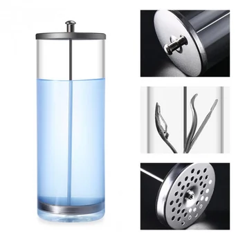 

9 inch Disinfection Jar Sterilization Container Sanitizer Glass Nail Disinfection Cup Jar Manicure Tool
