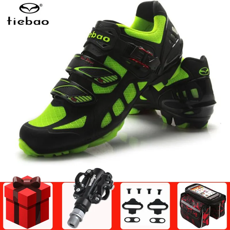 

Tiebao Men Mountain Bike Cycling Shoes add SPD pedal Bicycle MTB Shoes Breathable Wear Resistant Self-locking Cycling Sneakers