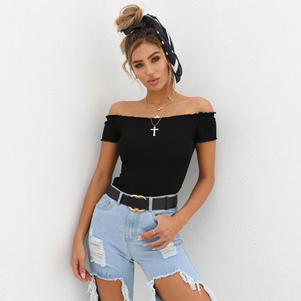 Off Shoulder Solid Jumpsuit Women Summer Female Body Slim Bodycon Bodysuit Short Rompers Women's Skinny Cotton Bodysuit Women Off Shoulder Solid Jumpsuit Women Summer Female Body Slim Bodycon Bodysuit Short Rompers Women's Skinny Cotton Bodysuit Women