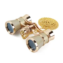 AOMEKIE 3X25 Opera Glasses Binoculars Metal Body with Chain/Handle Optical Lens Theater Telescope Retro Design Women Girls Gift