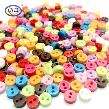 

HL 6MM 600pcs/package Random Mixed Colors Concave Resin Buttons Garment Dolls Sewing Notions DIY Scrapbooking Crafts