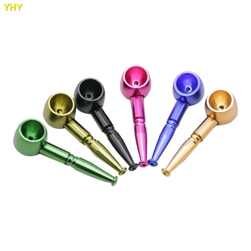 3.9inch Pot Metal Smoking Pipe Tobacco Dry Herbal Cigarette Cigar Pipe Tool Accessories Filter Tips Holder 6 Colors  05