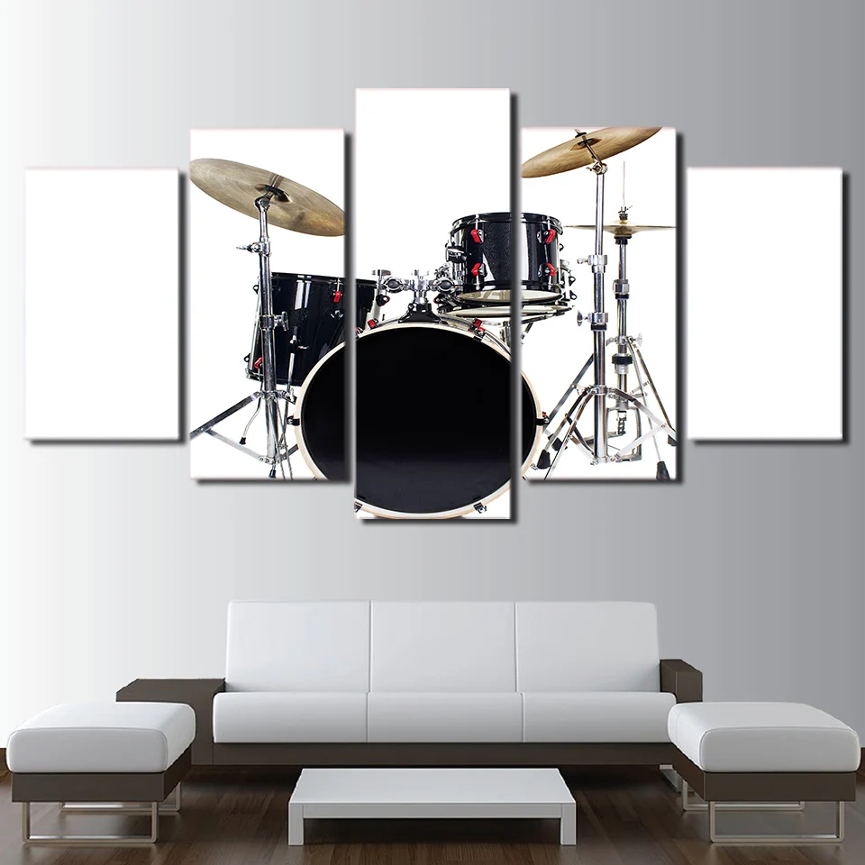 HD Printed Modern Abstract Canvas Painting 5 Panel Drum Music