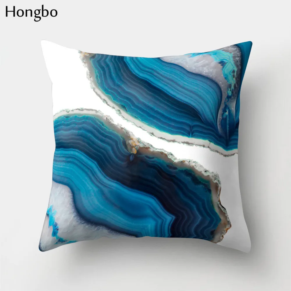 Hongbo 1 шт., разноцветный чехол для подушки с мраморным принтом, чехол для подушки, наволочка для кровати, квадратный чехол для автомобиля, дивана, Декор для дома