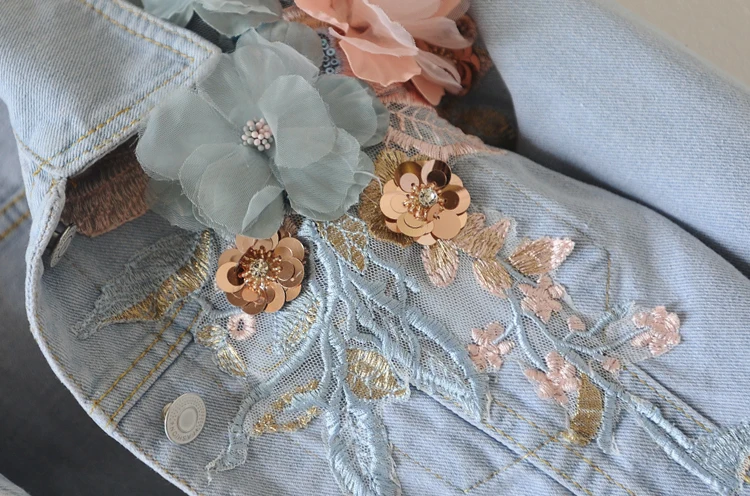 2018 Spring Autumn Women Slim Embroidered Three-dimensional Flowers Long Sleeve Denim Jacket Women's Fashion Jeans Coat 1666 2018 Spring Autumn Women Slim Embroidered Three-dimensional Flowers Long Sleeve Denim Jacket Women's Fashion Jeans Coat 1666