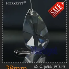 HIERKYST 5 шт. K9 стеклянные подвески-призмы с кристаллами люстры части люстры Радуга лампа освещение висят капли 38 мм 1,4"# 2238-1A