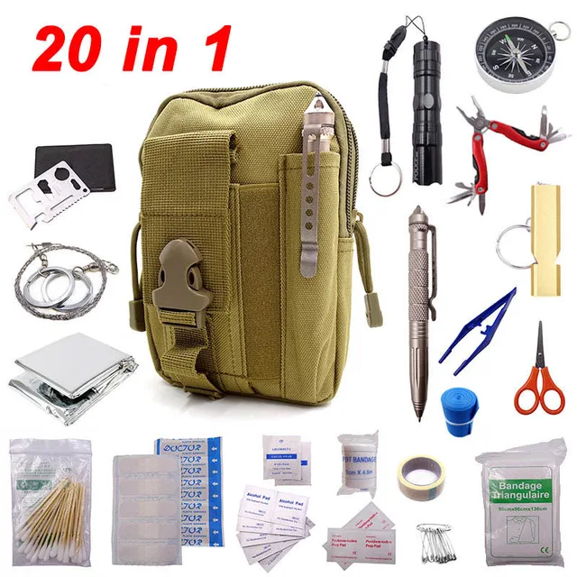 Outdoor Emergency Survival Kit Military First Aid Kit Tactical SOS Gear