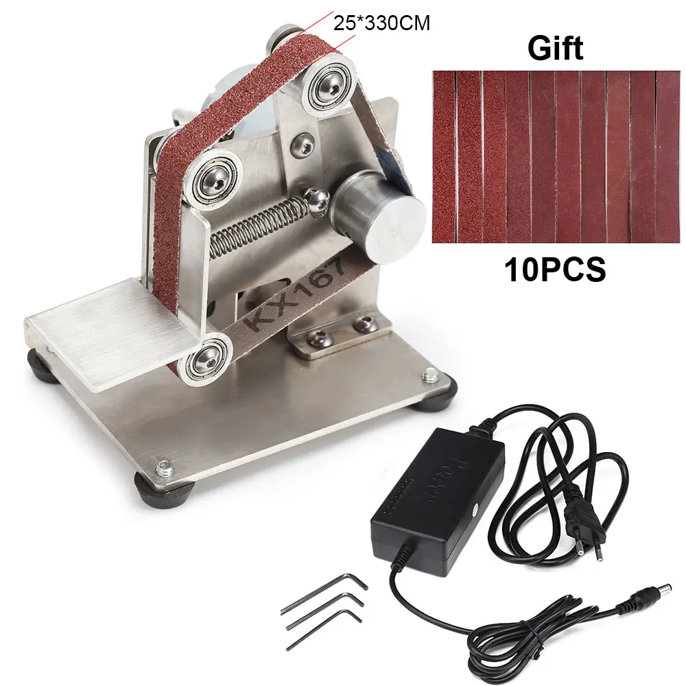 10 xAbrasive пояс 110-240 V DIY электрический ремень Полировочная, шлифовальная машинка шлифовальный Монтажная машина края точилка для карандашей деревянные Металлическая Угловая шлифовальная машина