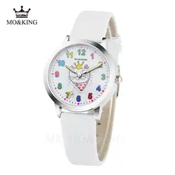 Новый 2019 кот часы для девочек кожаные ремни наручные часы Дети Hellokitty кварцевые часы Симпатичные часы Montre Enfant A1
