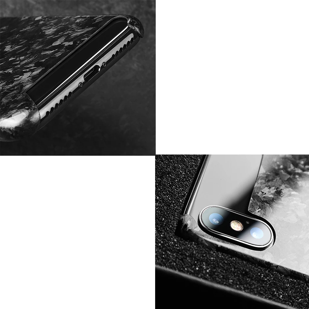 Кованый чехол из углеродного волокна для iPhone X XS XR XS MAX-Роскошный Ретро Блестящий-узор из углеродного волокна внутри мобильного телефона