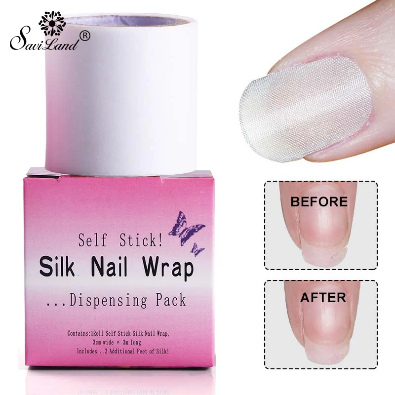 

Saviland 1Roll White Fiberglass Nail Wrap Reinforce Strong Nail Protector for UV Gel Acrylic Nails Self Adhesive Nail Art Tool