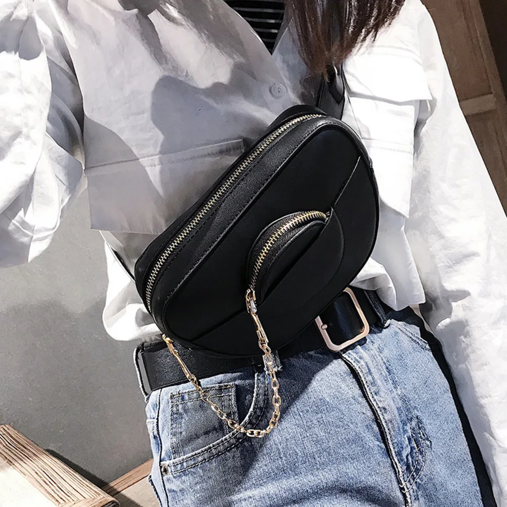 TTOU Fashion Waist Bag For Women Solid Waist Packs Luxury Brand Belt Bag PU Leather Fanny Pack Chest Bag Cute Travel Bag