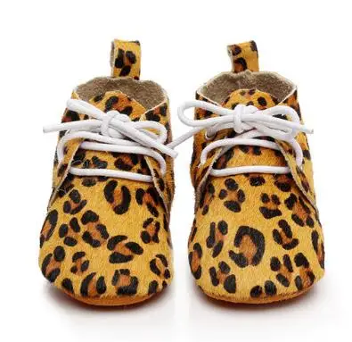 Ручной работы Гепард конский волос на шнуровке натуральная кожа точечная замша мягкая подошва обувь для малышей детские мокасины кожаная