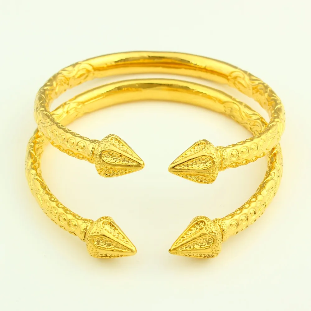 

JH New Arrived African/Dubai Fashion Unisex Openable Gold Bangle Engraved Trendy Pattern Bracelet 1 Piece Jewelry For Men Gifts