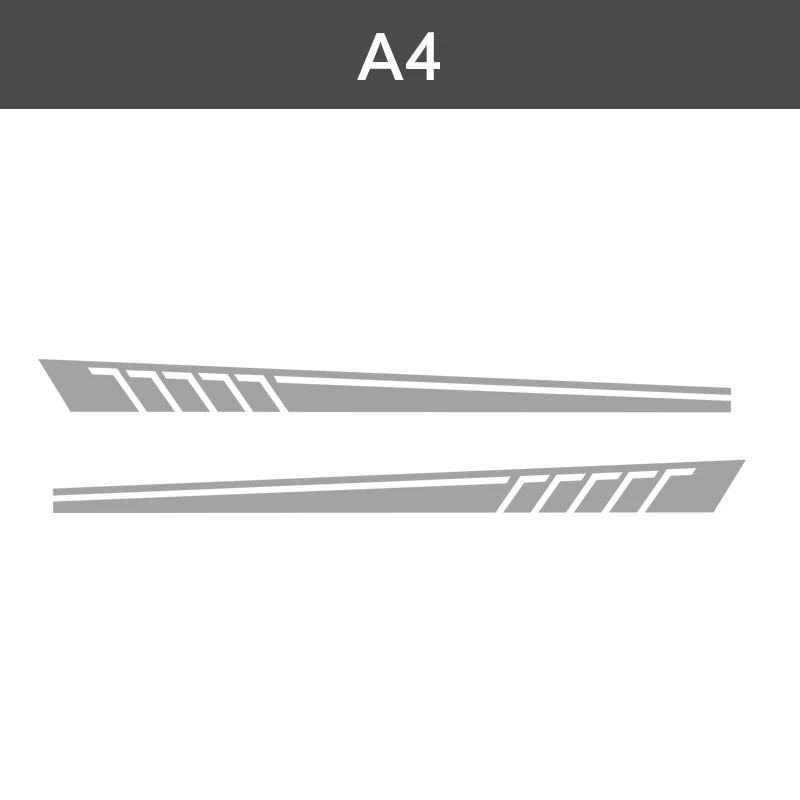 1 пара 2 шт. гоночные боковые полосы наклейки для эмблем виниловые графические наклейки для Mercedes C Class Vito Viano - Название цвета: Grey
