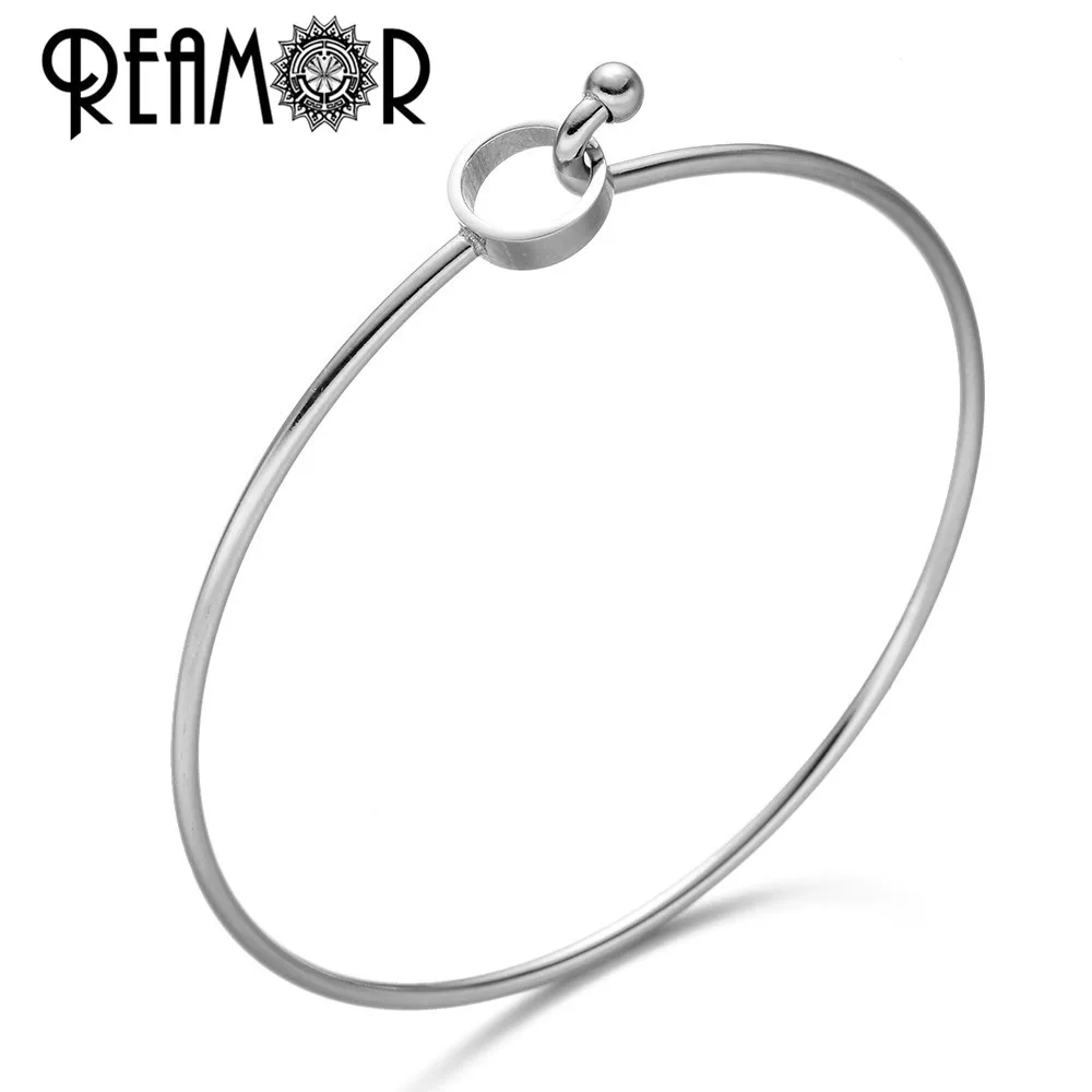 REAMOR 316l Stainless Steel Expandable Blank Cuff Bangles Open Charm