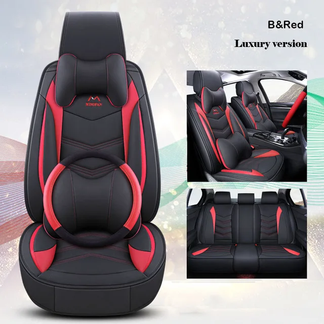 Red with Pillows Универсальные кожаные чехлы для автомобильных сидений Mercedes w203 w204 benz w205 w210 w211 e-klasse w212 w213 w221 w245 b класс - Название цвета: Red with Pillows