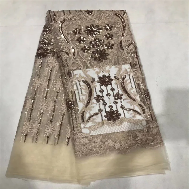 

French Net Lace Fabric 2018 black new nigeria Lace Fabric sequins Tulle Lace Fabric High quality Nigerian Lace
