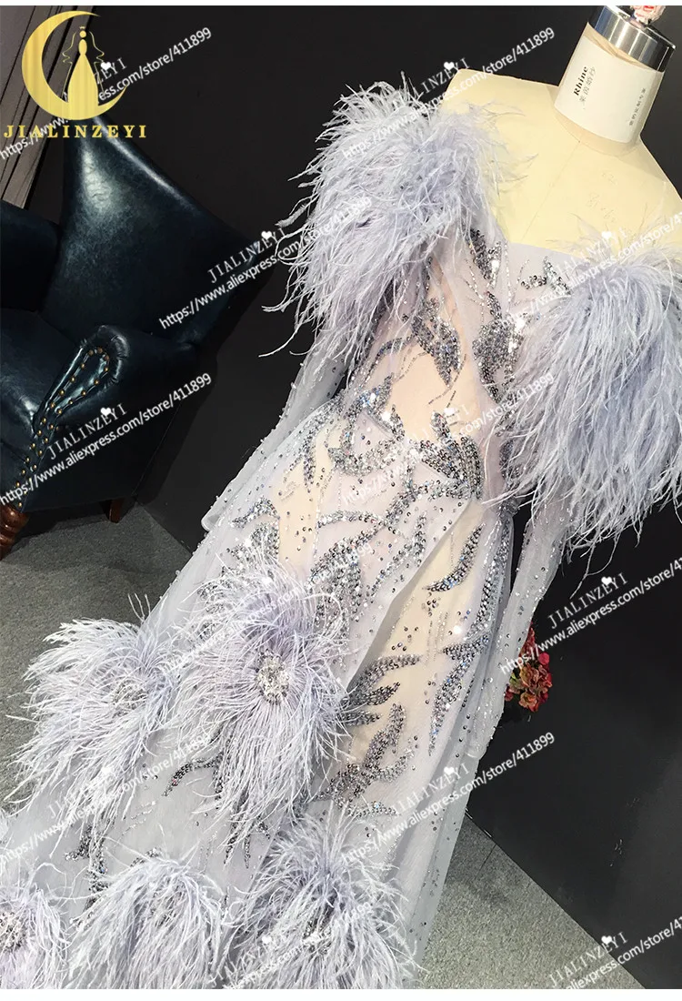 Реальное изображение JIALINZEYI Zuhiar Murad фиолетовые Вечерние платья с длинными