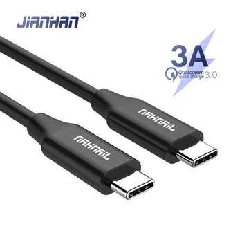 

3A USB 3.1 Type C to Type C Cable Car Fast Charing Data Cable for Macbook Pro Samsung S9 Switch Huawei Quick Charger sync usbc