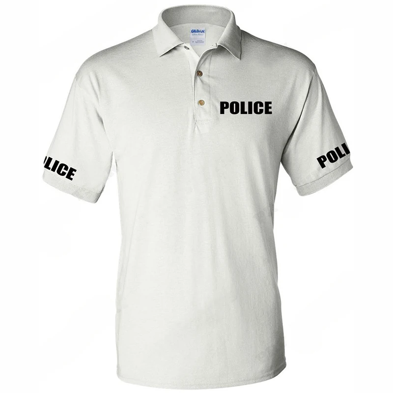 Полицейская рубашка поло форменная Мужская Повседневная рубашка поло с коротким рукавом из хлопка с сеткой брендовые топы размера плюс Jersey Hemme