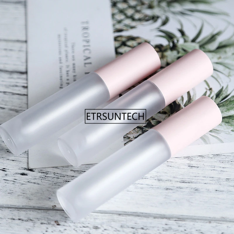 

100pcs DIY Pink Lip Gloss Containers Empty Frosted Lipgloss Tube Mini Lip Gloss Split Bottle F3157