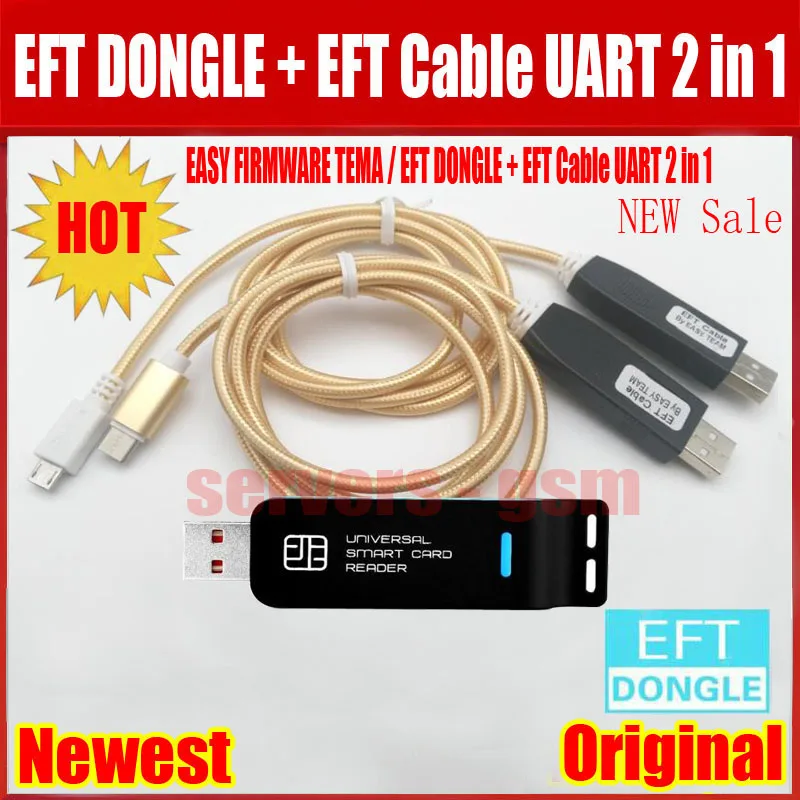 2019 Новые 100% оригинальные легко прошивки TEMA/EFT DONGLE + EFT кабель UART 2 в 1 Бесплатная доставка