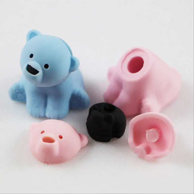 1Pcs Stationery Supplies Kawaii Cartoon Pencil Erasers cute Polar bear