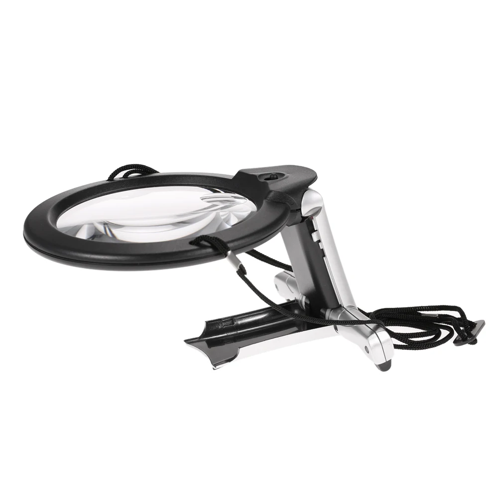 magnifier 2X6X lupa 2-in-1 microscope Hands-free reading glasses magnifying glass with light desk magnifier lamp Magnifying Tool