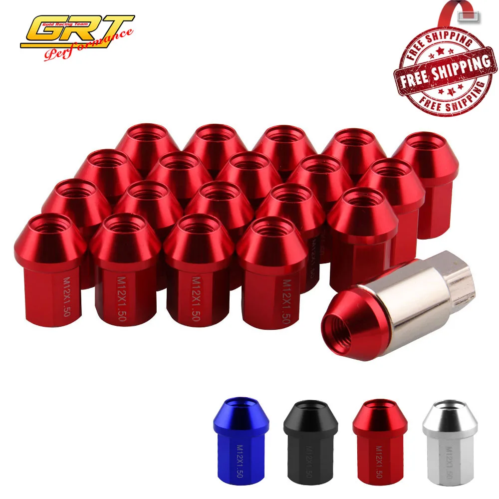 Baratos GRT Envío gratis 20 piezas tuercas de rueda de 35MM tuercas de bloqueo de carrera M12X1.5 M12X1.25 Borde de bellota forjado para Honda Civic N LN004A