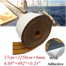 Противоскользящая лодка тик настил EVA морской пол ковёр палубный коврик с клейкой каймой коричневый 17x1250 см аксессуары для яхты