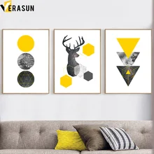 

Geometric Figure Deer Wall Art Canvas Painting Posters And Prints Nordic Poster Canvas Art Paintings For Living Room Wall Decor