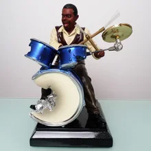 Abstract Drum Kit Player Sculpture Resin Music Figure Handicraft Ornamernt Embellishment for Art Collection and Room Decoration
