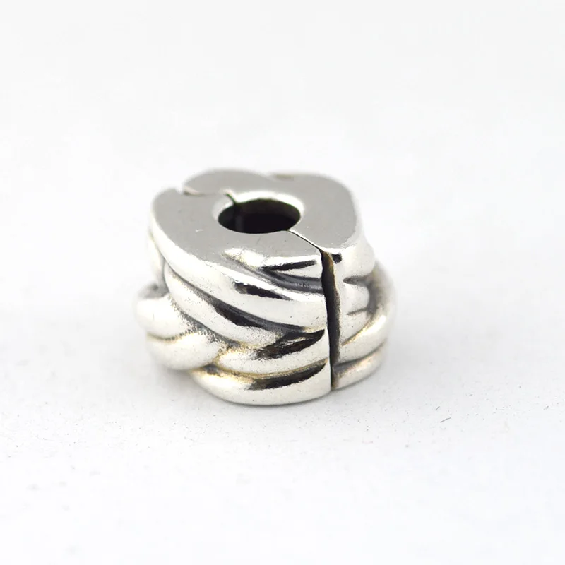

925 Sterling Silver Weave Shape Clip Bead DIY Fashion Jewelry Fit Silver Charm Bracelets For Women & Men Jewelry