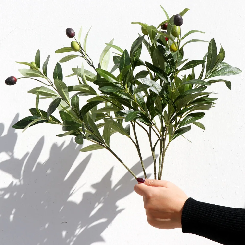 28/" Artificial Olive Plants Fruits Branch Leaves Home Nordic Good Plants Stem