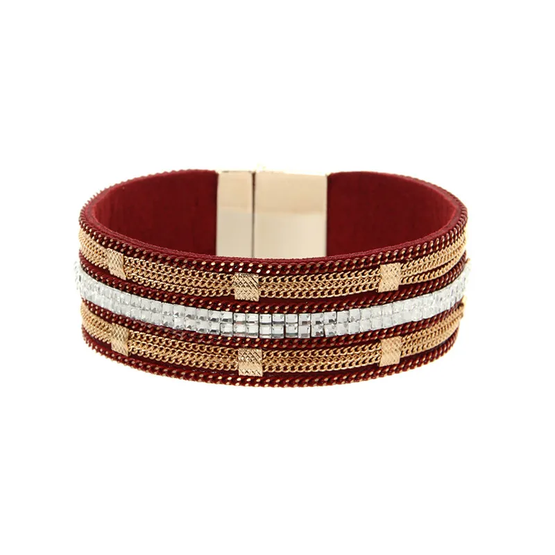 

ORNAPEADIA New Hot Jewelry Bohemia bracelet Popular in Europe National style chain Leather Bangles for women gift wholesale