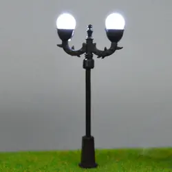 50 шт 1:150 холодный белый светодиодный светильник миниатюрный фонарный столб Дважды голову масштаба Модель лампы для продажи