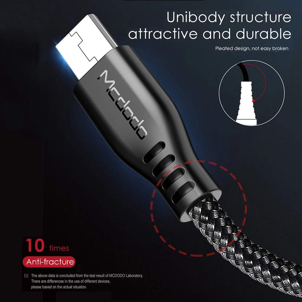 MCDODO 2.4A سريع المصغّر usb بيانات شاحن كابل سلك Microusb كابل شحن سامسونج هواوي Xiaomi Andriod الهاتف المحمول كابلات الحبل