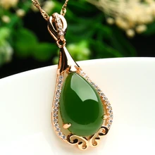 925 Серебряный инкрустированные нефрита кулон стиль пользовательского натурального нефрита и нефрит ожерелье Тянь Ю. яйцо лапша