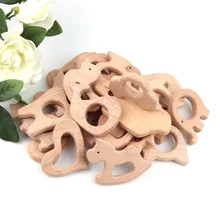 TYRYHU 4pcslot Baby Teether Natural Wood Teether Baby Shower Gift Kids Toy Teething beads DIY chew Necklace Nursing tooth